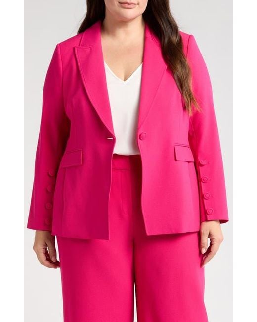 Tahari Pink One-Button Blazer