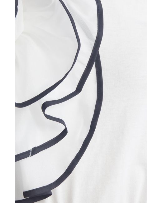 NIKKI LUND White Florence 3d Flower T-shirt