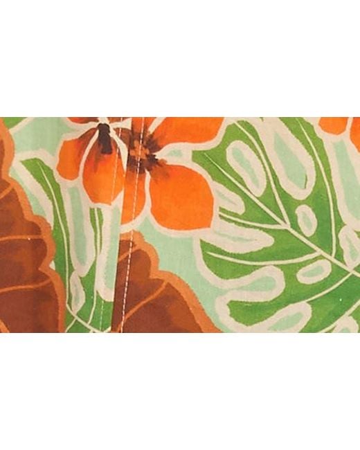 Karen Kane Multicolor Floral Print Dolman Sleeve Linen & Cotton Top