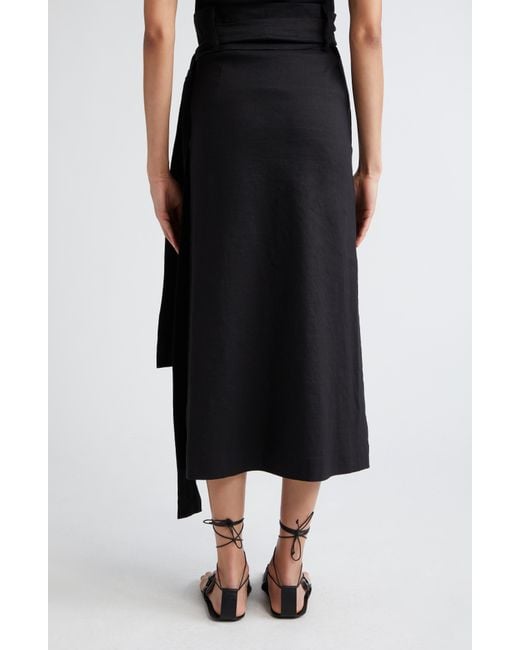Rohe Black Linen Blend Wrap Skirt