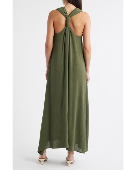 Halogen® Green Twist Back Sleeveless Maxi Dress
