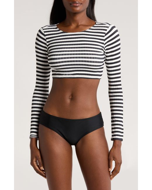 Solid & Striped Black The Rashguard Swim Top