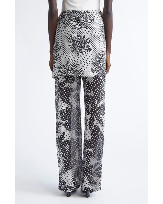 Dries Van Noten Gray Pritty Polka Dot Silk Skirt Pants