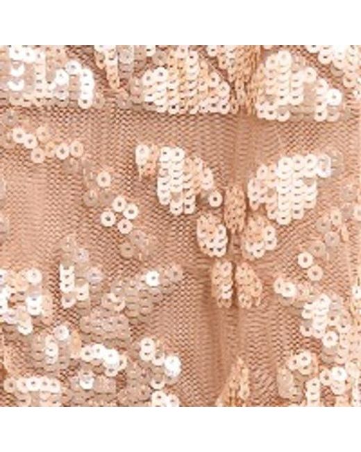 Needle & Thread Natural Aurora Long Sleeve Round Neck Gown