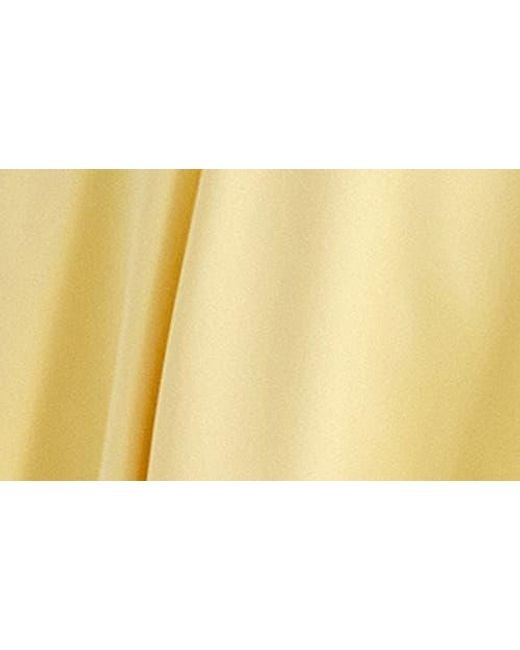 House Of Cb Mademoiselle Bustier Stretch Satin Midi Cocktail Dress in  Yellow | Lyst