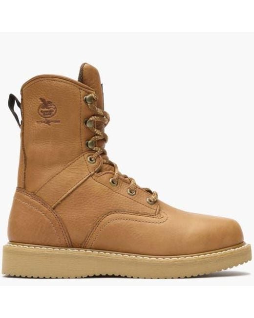 Georgia Boot Brown Slip Resistant Padded Wedge Work Boot for men
