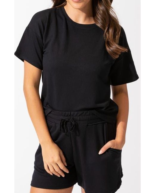 Threads For Thought Black Shana Drop Shoulder Terry Top