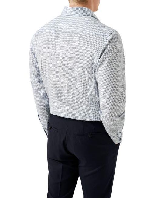 Eton of Sweden Gray Contemporary Fit Neat Floral Print Cotton Dress Shirt for men