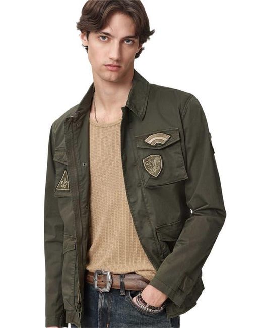 John Varvatos Green Kade Patch Field Jacket for men