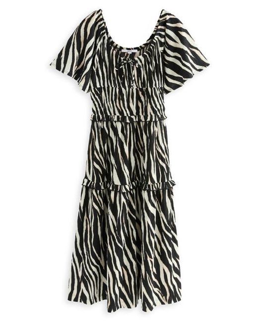 Next Black Zebra Print Tiered Maxi Dress