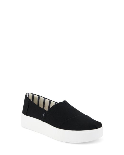 TOMS Black Asher Platform Slip-On Sneaker