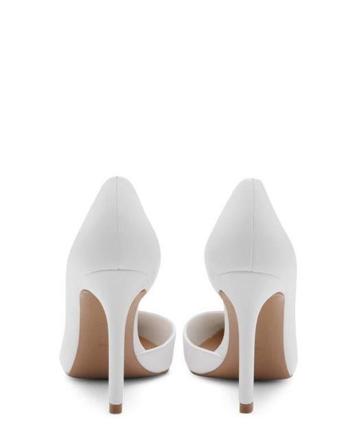 Mango White Audrey Half D'Orsay Pump