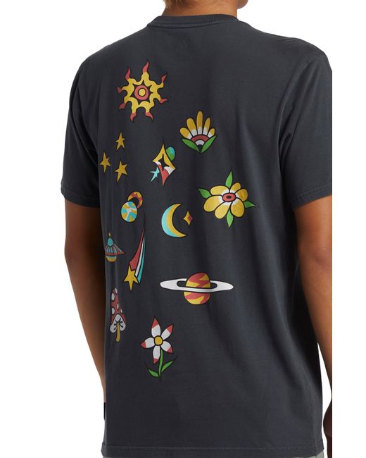 Quiksilver Black Spaceman Graphic T-shirt for men