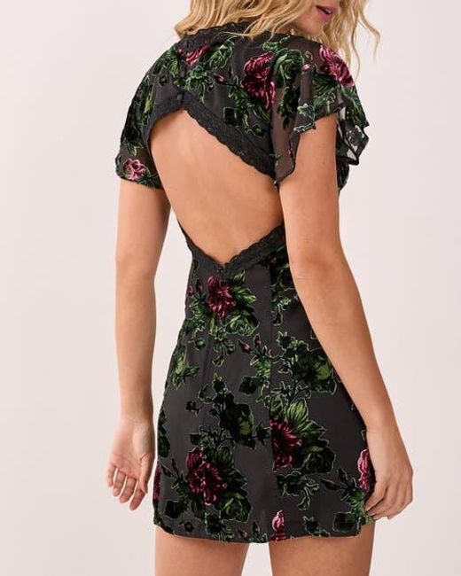 Nasty Gal Black Lace Trim Cut Out Mini Dress