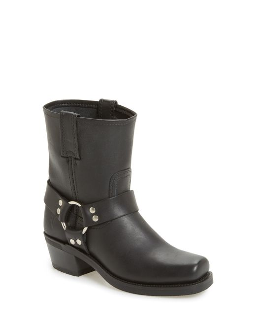 Frye Black Harness Square Toe Engineer Boot
