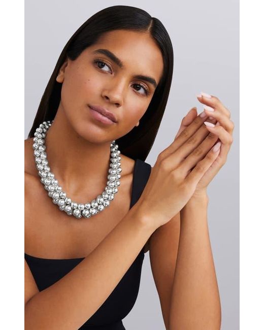 Lagos Metallic Caviar Bubbly Beaded Collar Necklace