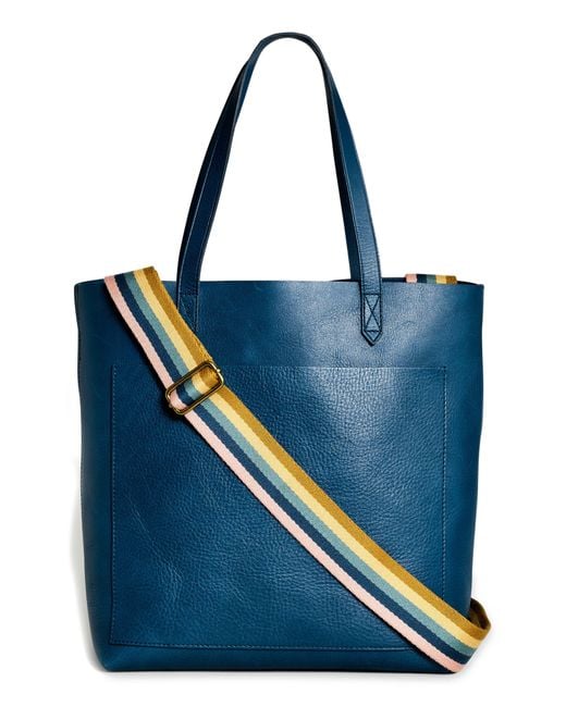 Madewell Medium Transport Leather Tote in Blue