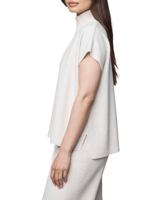 Splendid White Winslow Mock Neck Pullover