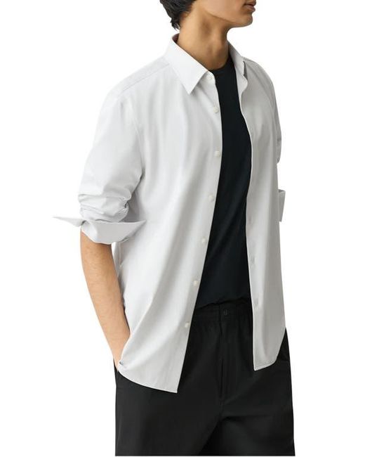 Theory Gray Sylvain Nd Structure Knit Button-Up Shirt for men