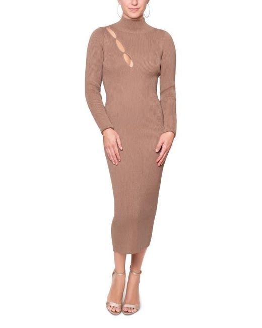 Rachel Roy Multicolor Clarke Mock Neck Sweater Midi Dress