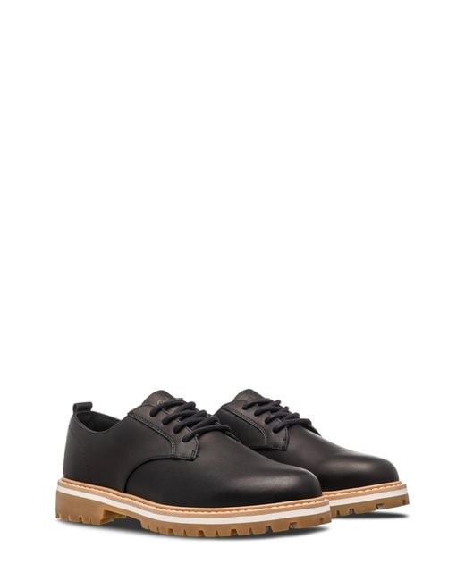 CLAE Black Logan Lugged Plain Toe Derby for men
