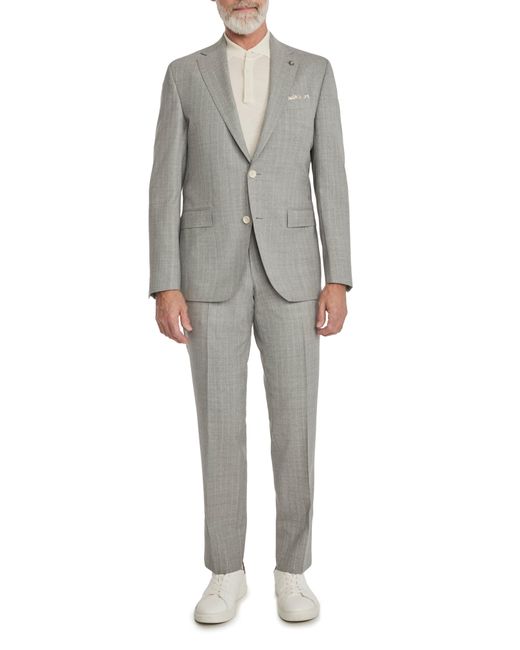 Jack Victor Gray Esprit Contemporary Fit Pinstripe Wool Suit for men