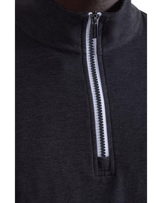Bugatchi Blue Quarter Zip Pullover for men