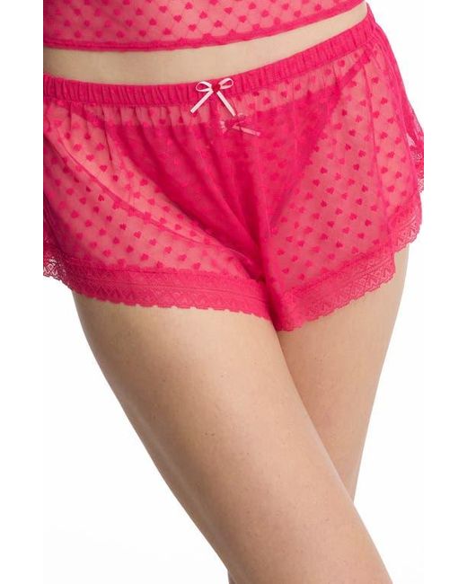 Skarlett Blue Pink Heart Breaker Lace Shorts