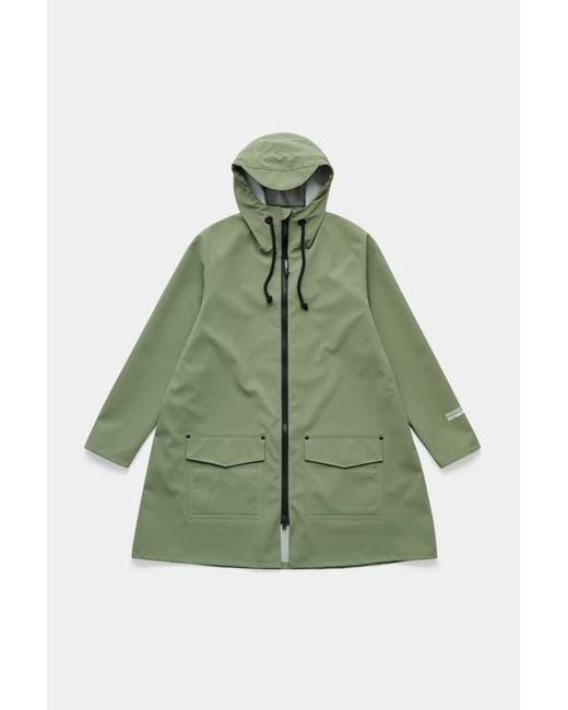 Stutterheim Green Mosebacke Patch Matte Raincoat