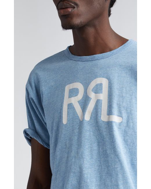 Ralph Lauren Blue Rrl Logo Cotton Jersey Graphic T-shirt for men