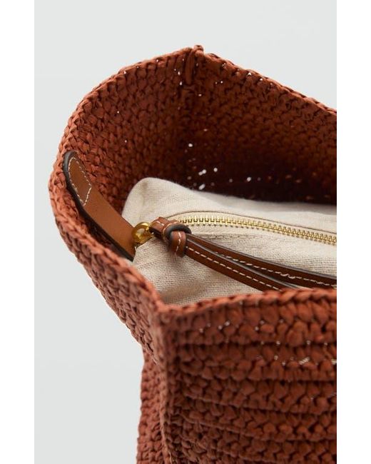 Mango Brown Woven Paper Basket Bag