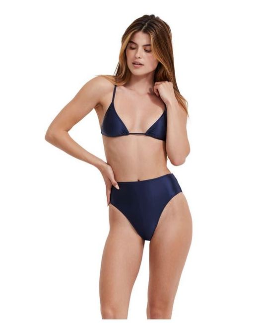 Flirtt Gottex Blue Satin Touch Triangle Bikini Top