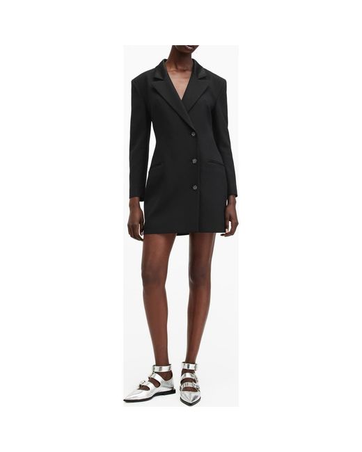 AllSaints Erykah Long Sleeve Blazer Dress in Black Lyst