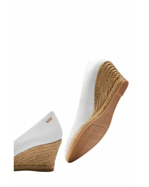VISCATA White Roses Canvas V Cut Espadrille Wedges