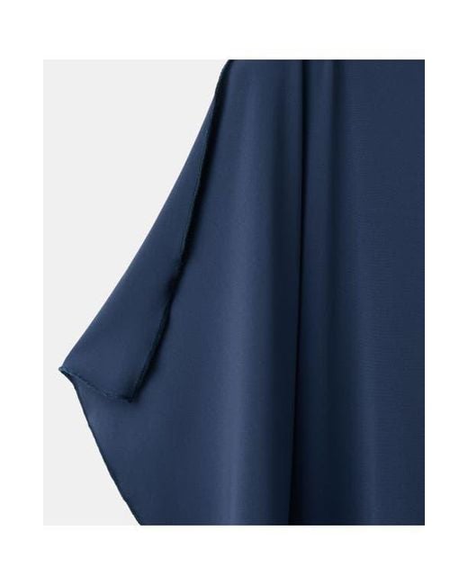 Mango Blue Ruffle Trim Caftan