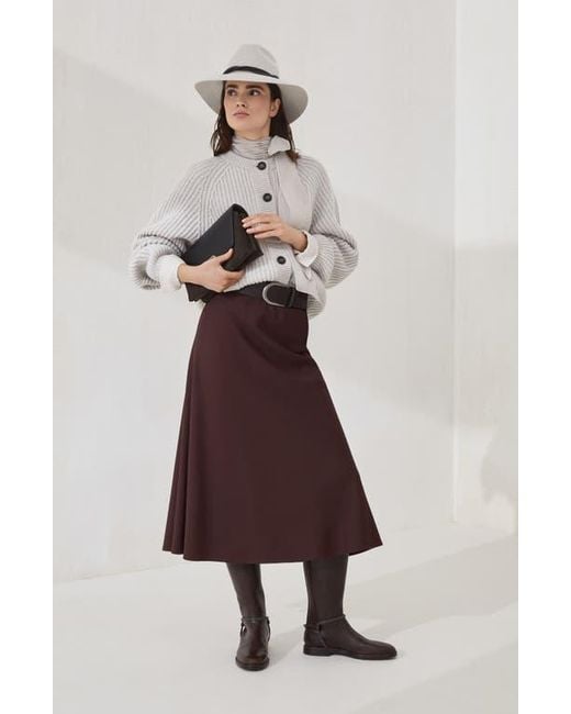 Brunello Cucinelli Purple Twill Flute Skirt