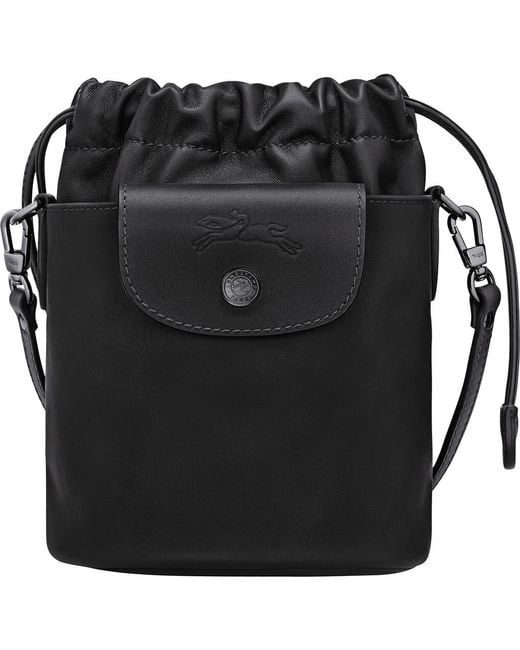 Longchamp Black Extra Small Le Pliage Xtra Leather Bucket Bag