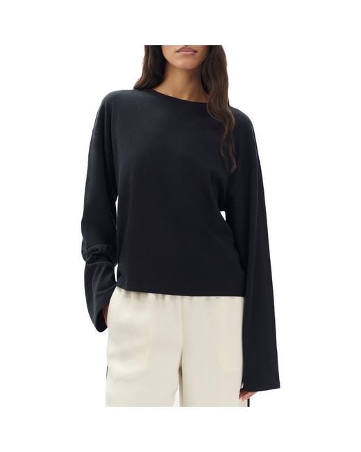 Rag & Bone Blue Kelley Boxy Long Sleeve Cotton Jersey T-Shirt