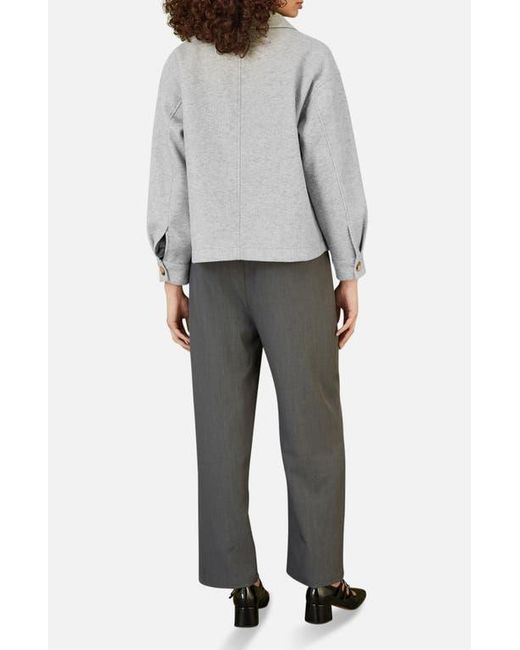 Yumi' Gray Textured Finish, Patch Pockets Shacket