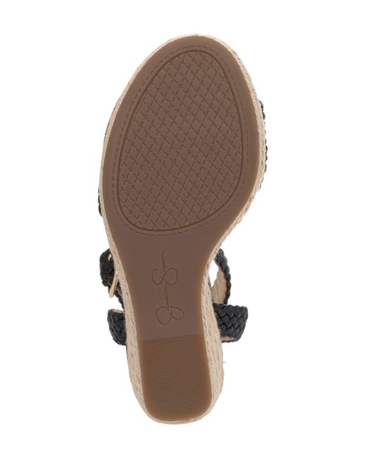 Jessica Simpson Black Talise Ankle Strap Espadrille Platform Wedge Sandal