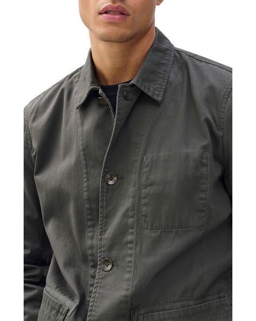 Rag Bone Men's Gray Evan Twill Chore Jacket