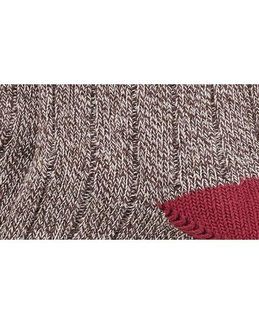 Cole Haan Brown Casual Rib Crew Socks for men