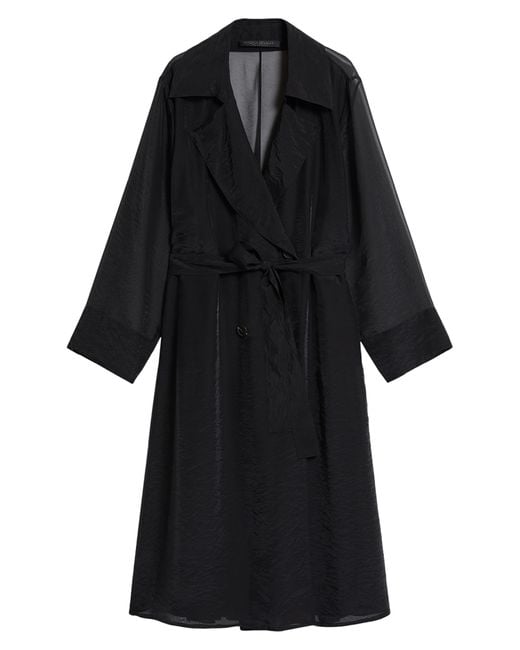 Marina Rinaldi Black Organza Trench Coat