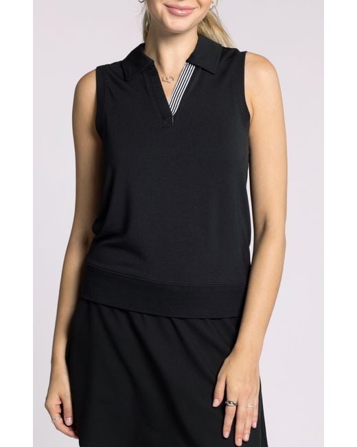 Thread & Supply Black Heidi Polo Tank