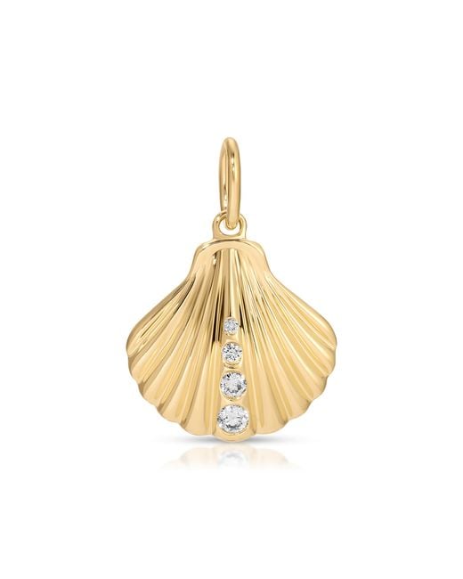 EF Collection Metallic Diamond Shell Pendant