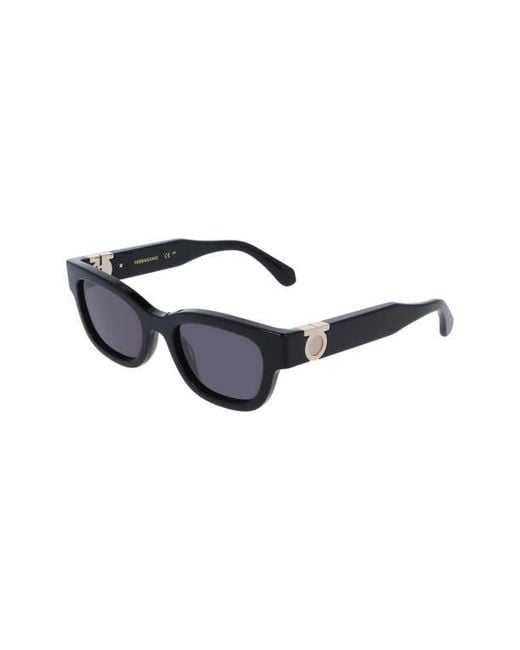 Ferragamo Blue 52Mm Modified Rectangular Sunglasses