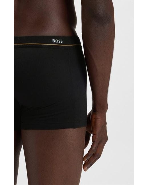 Boss Brown Assorted 5-Pack Essential Stretch Cotton Trunks for men