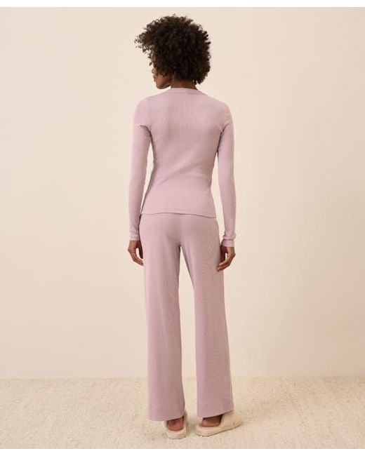 Pact Pink Dream Rib Wide Leg Lounge Pant