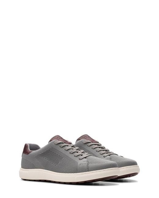 Clarks White Mapstone Knit Sneaker for men