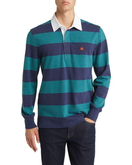 Brooks Brothers Core Stripe Cotton Rugby Shirt in Blue for Men Lyst